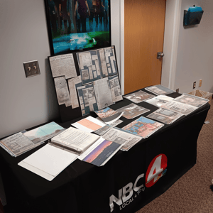 WCMH Television 75 Year Anniversary photo display table
