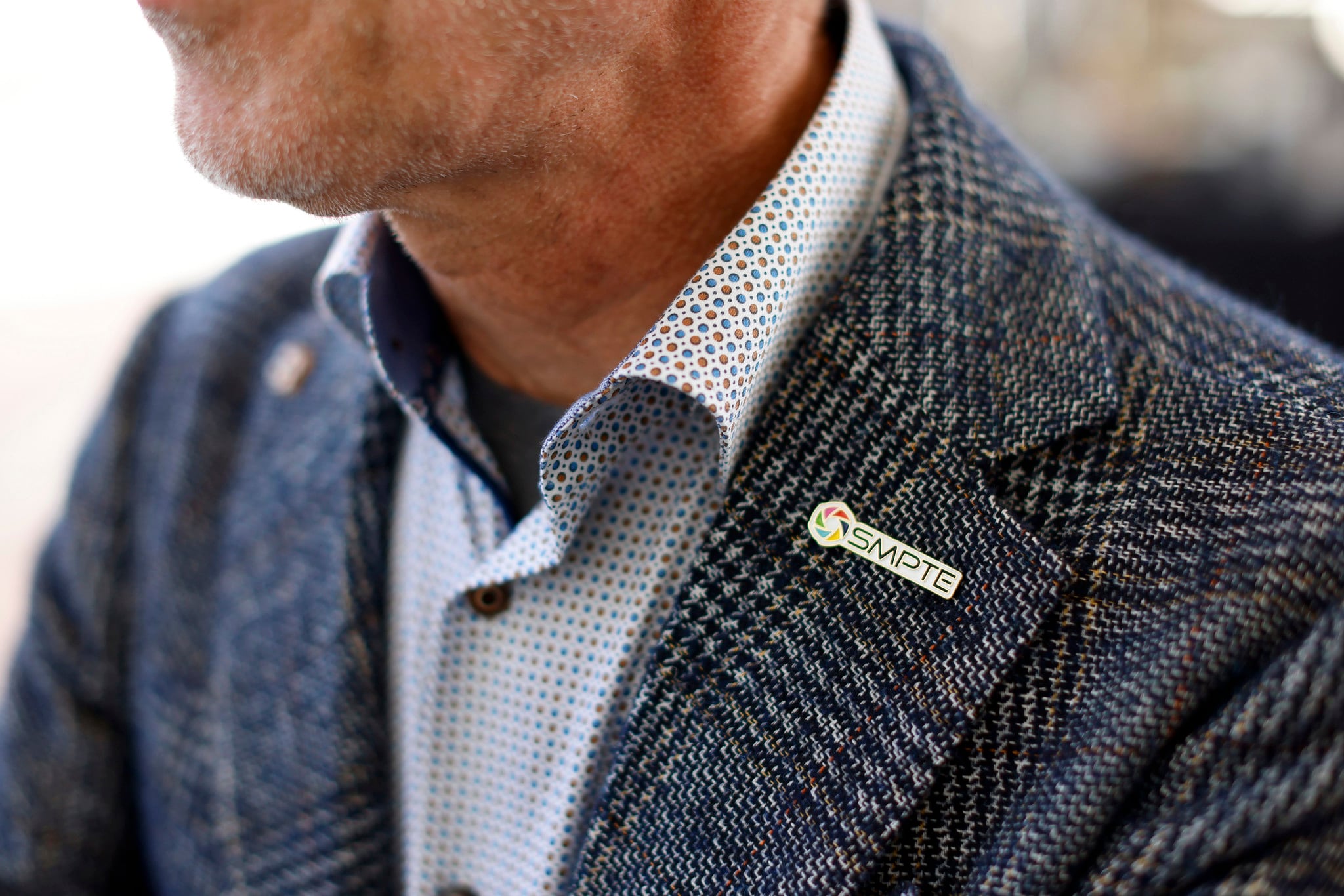 man with SMPTE pin