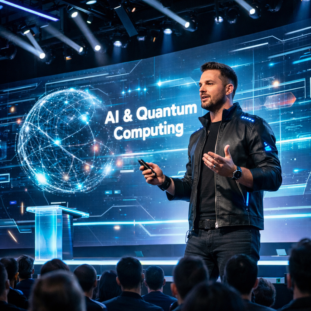 Futuristic Tech Presentation at Conference
