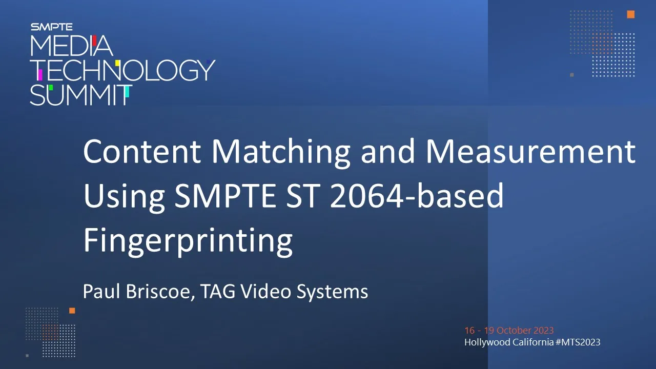 Content Matching and Measurement using SMPTE ST 2064-based Fingerprinting